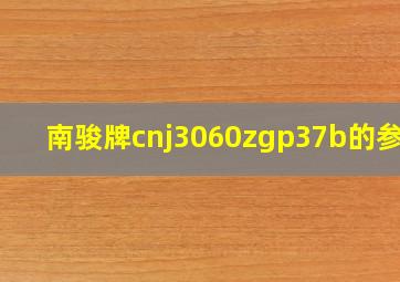 南骏牌cnj3060zgp37b的参数