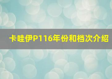 卡哇伊P116年份和档次介绍