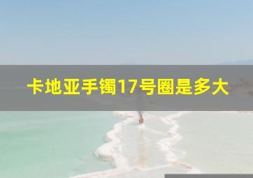 卡地亚手镯17号圈是多大