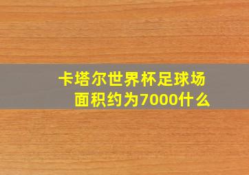 卡塔尔世界杯足球场面积约为7000什么