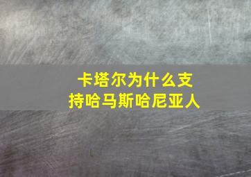 卡塔尔为什么支持哈马斯哈尼亚人