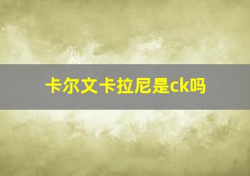 卡尔文卡拉尼是ck吗