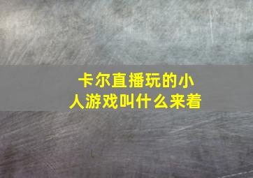 卡尔直播玩的小人游戏叫什么来着