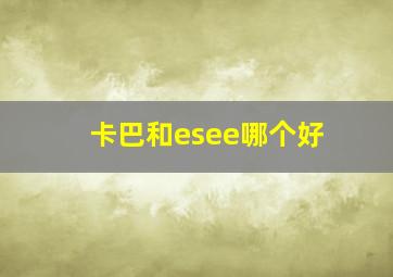 卡巴和esee哪个好