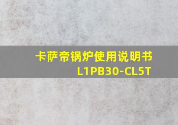 卡萨帝锅炉使用说明书L1PB30-CL5T