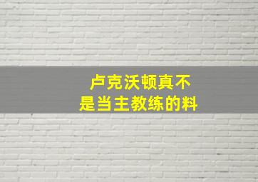 卢克沃顿真不是当主教练的料