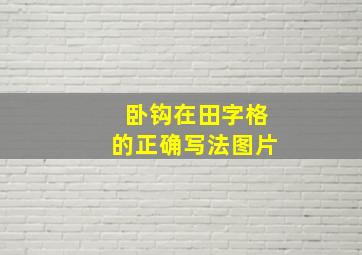 卧钩在田字格的正确写法图片