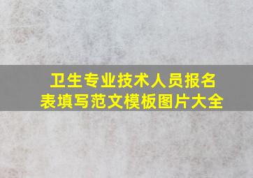 卫生专业技术人员报名表填写范文模板图片大全