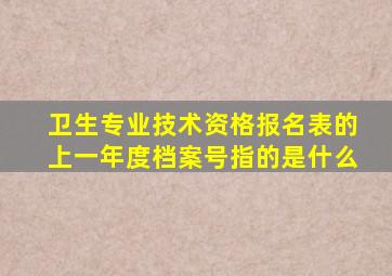 卫生专业技术资格报名表的上一年度档案号指的是什么