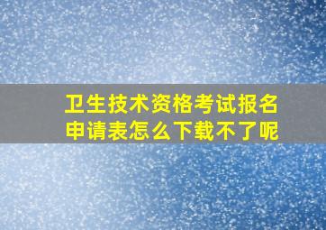 卫生技术资格考试报名申请表怎么下载不了呢