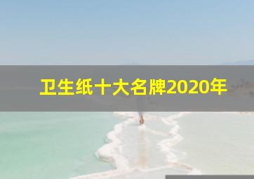 卫生纸十大名牌2020年