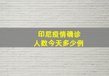 印尼疫情确诊人数今天多少例