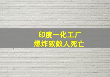 印度一化工厂爆炸致数人死亡