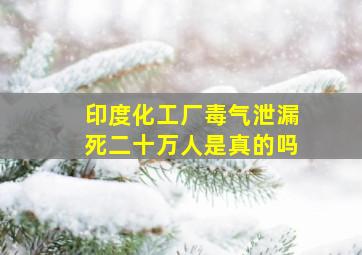 印度化工厂毒气泄漏死二十万人是真的吗