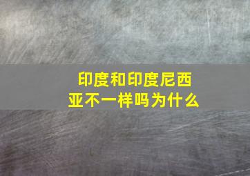 印度和印度尼西亚不一样吗为什么