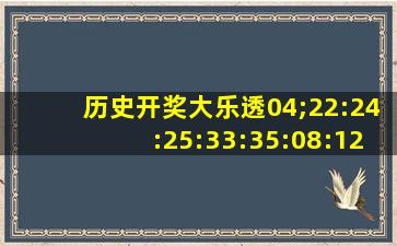 历史开奖大乐透04;22:24:25:33:35:08:12