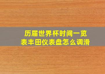 历届世界杯时间一览表丰田仪表盘怎么调滑