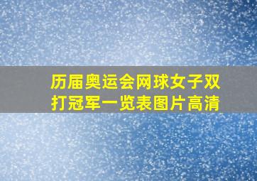 历届奥运会网球女子双打冠军一览表图片高清