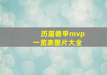 历届德甲mvp一览表图片大全