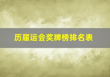 历届运会奖牌榜排名表