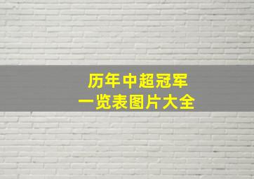 历年中超冠军一览表图片大全