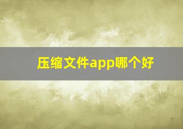 压缩文件app哪个好