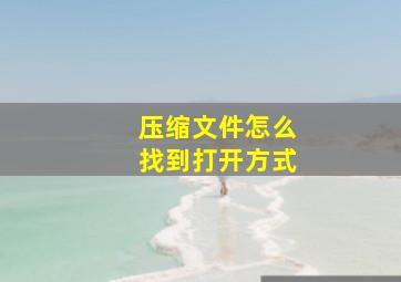 压缩文件怎么找到打开方式