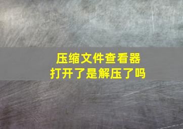 压缩文件查看器打开了是解压了吗