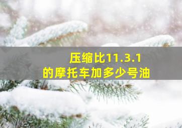 压缩比11.3.1的摩托车加多少号油