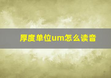 厚度单位um怎么读音