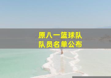 原八一篮球队队员名单公布