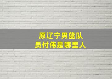 原辽宁男篮队员付伟是哪里人