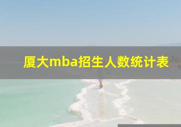 厦大mba招生人数统计表