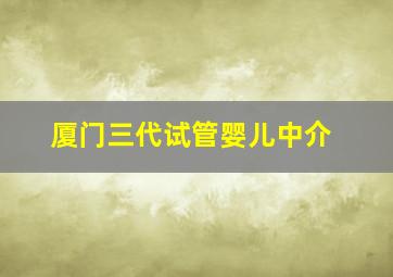 厦门三代试管婴儿中介