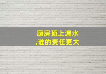 厨房顶上漏水,谁的责任更大