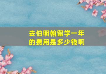 去伯明翰留学一年的费用是多少钱啊