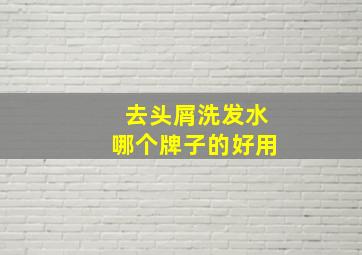 去头屑洗发水哪个牌子的好用