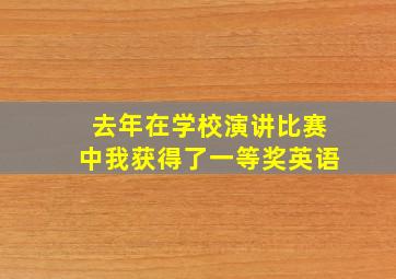 去年在学校演讲比赛中我获得了一等奖英语