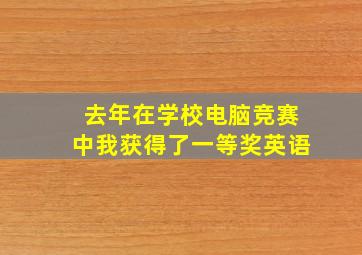 去年在学校电脑竞赛中我获得了一等奖英语