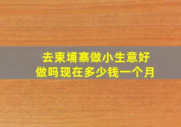 去柬埔寨做小生意好做吗现在多少钱一个月