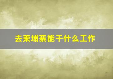 去柬埔寨能干什么工作