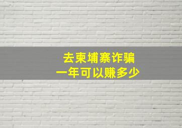 去柬埔寨诈骗一年可以赚多少