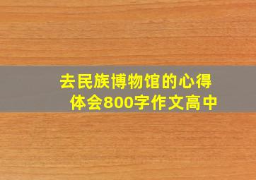 去民族博物馆的心得体会800字作文高中