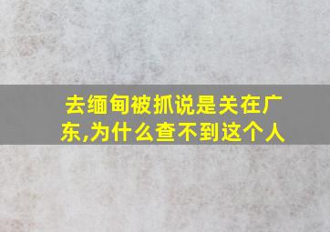 去缅甸被抓说是关在广东,为什么查不到这个人