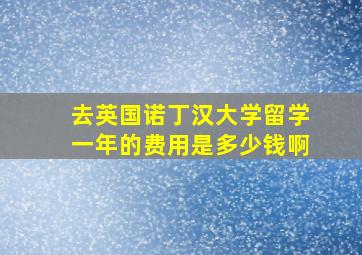 去英国诺丁汉大学留学一年的费用是多少钱啊