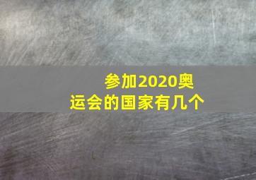 参加2020奥运会的国家有几个