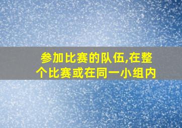 参加比赛的队伍,在整个比赛或在同一小组内