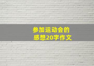 参加运动会的感想20字作文