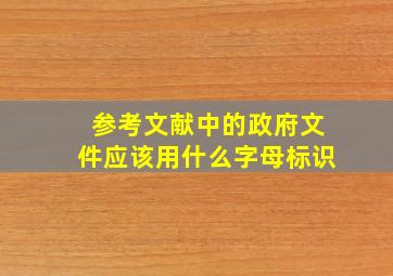 参考文献中的政府文件应该用什么字母标识