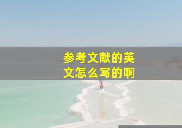 参考文献的英文怎么写的啊